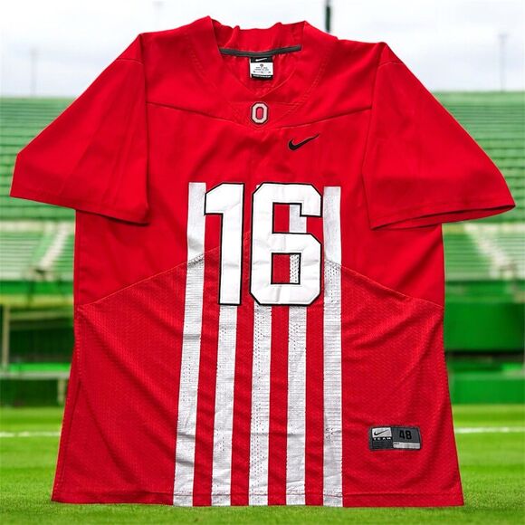 Nike Ohio State Buckeyes Football Jersey Sz 48 Large Barrett #16 Throwback 1916 - Picture 1 of 15